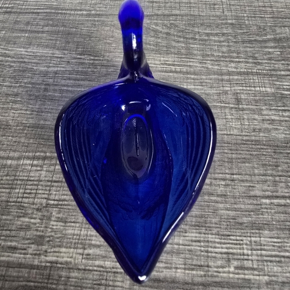 Fenton Cobalt Blue Swan Bird Collectible Glass Candy Trinket Ring Dish - Picture 6 of 10